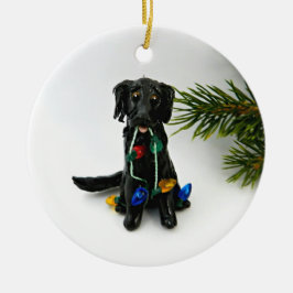 Ornamento navideño de perro de recuperación plana