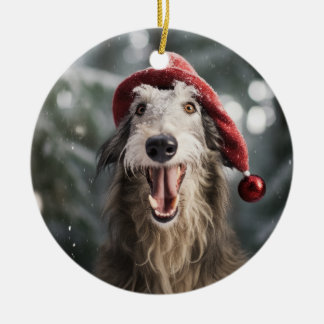 Ornamento navideño de perro erhound escocés