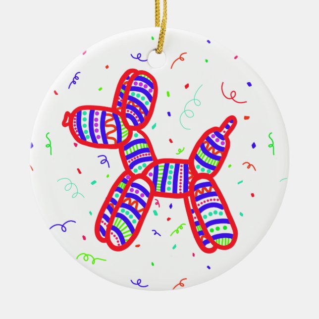Ornamento navideño de perro globo (Frente)