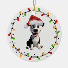 Ornamento navideño de perro lindo