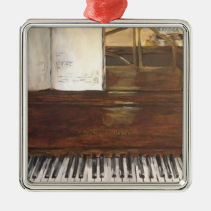 Ornamento navideño de pintura de piano