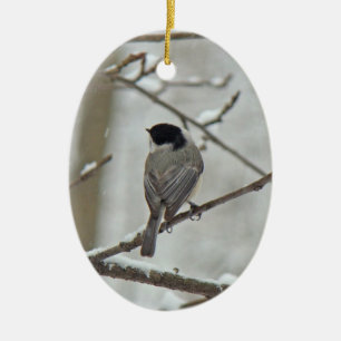 Ornamento navideño de pollo con tapa negra