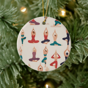 Ornamento navideño de polos de yoga