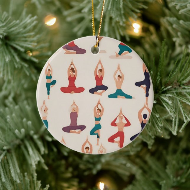 Ornamento navideño de polos de yoga (Árbol)