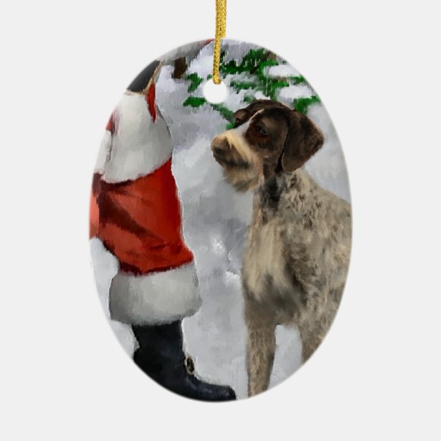 Ornamento navideño de punteros con cable alemán (Frente)