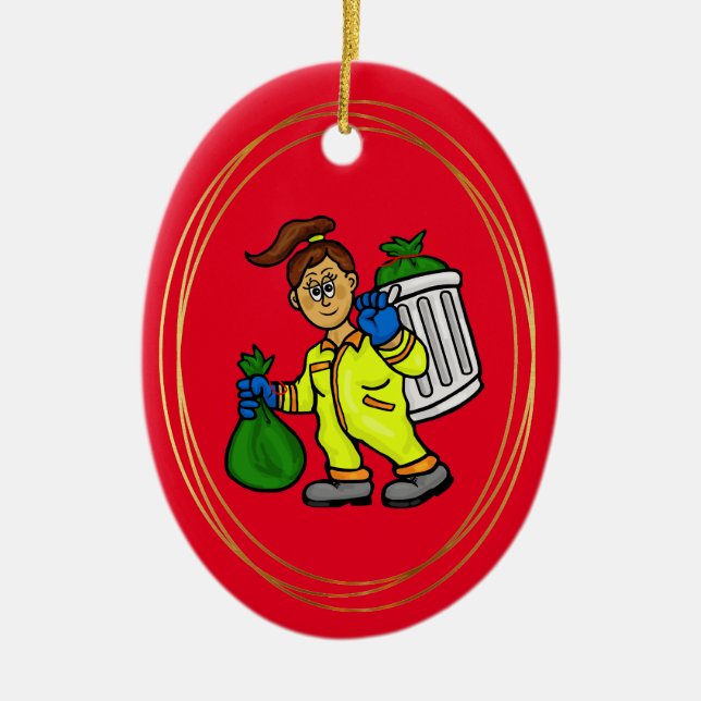 Ornamento navideño de recolección de garaje femeni (Frente)