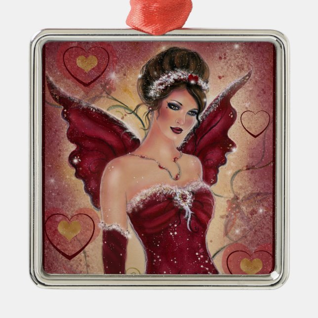 Ornamento navideño de Red Fairy (Frente)