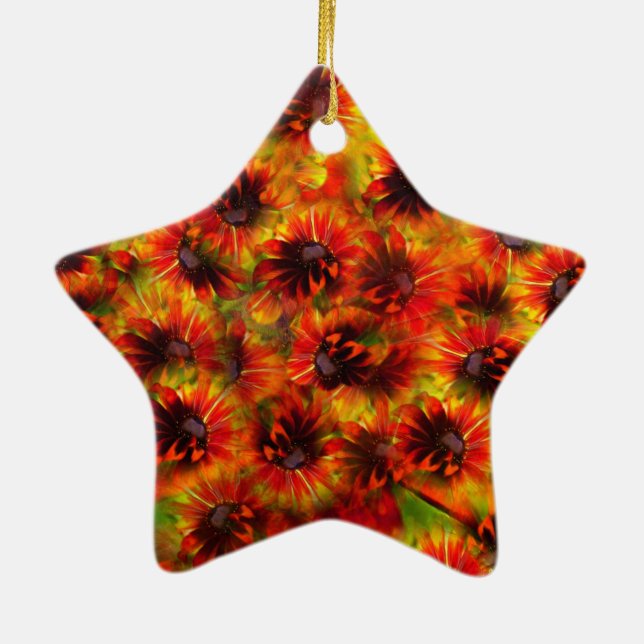 Ornamento navideño de Rudbeckias doradas (Atrás)