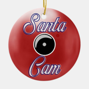 Ornamento navideño de Santa Cam/rojo de la cámara