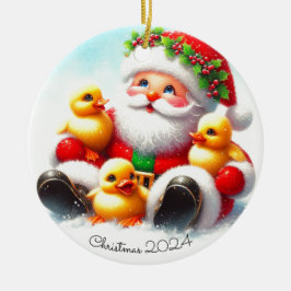 Ornamento navideño de Santa Ducklings