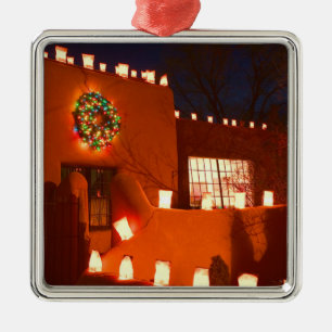 Ornamento navideño de Santa Fe
