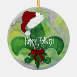 Ornamento navideño de Santa Fleur de lis art