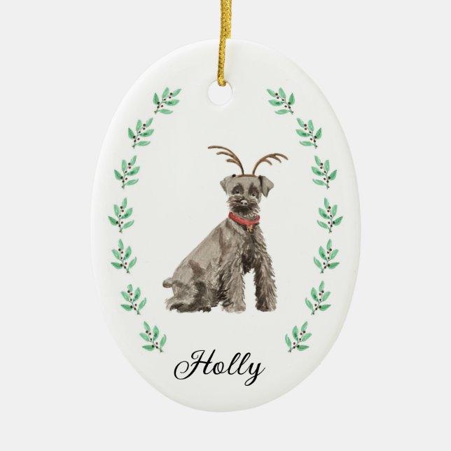 Ornamento navideño de Schnauzer (Frente)