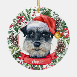 Ornamento navideño de Schnauzer Dog Personalizado