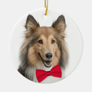 Ornamento navideño de Sheltie
