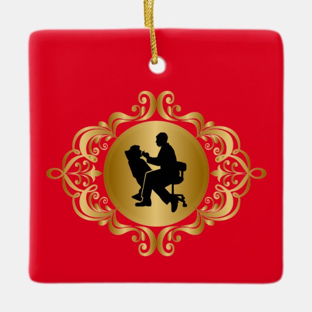 Ornamento navideño de silueta dentista (Anverso)