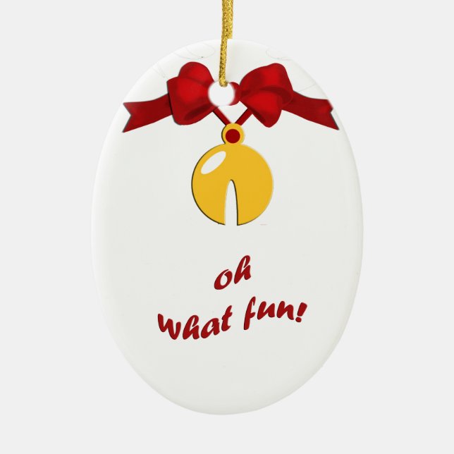 Ornamento navideño de Sleigh Bell Fun (Frente)