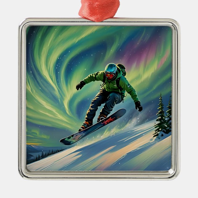 Ornamento navideño de Snowboard (Frente)