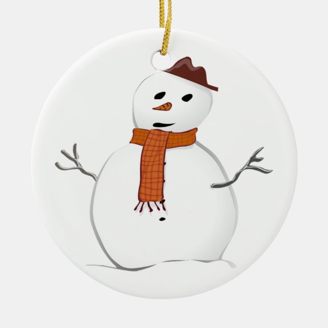 Ornamento navideño de Snowman (Frente)