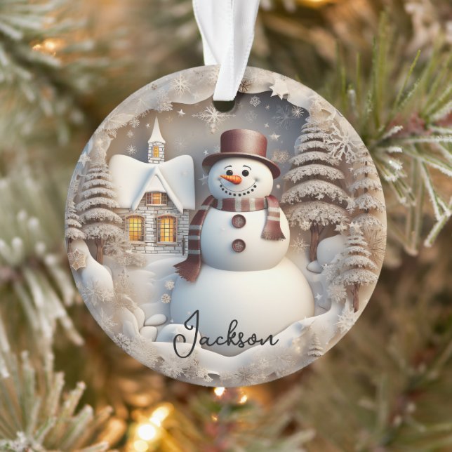 Ornamento navideño de Snowman 3D (Árbol)