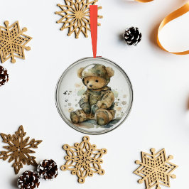 Ornamento navideño de Teddy Bear Soldier