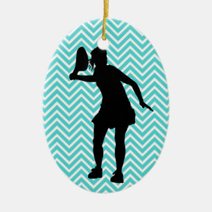 Ornamento navideño de tenis Chevron azul para Chic