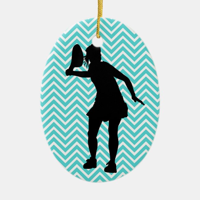 Ornamento navideño de tenis de Chevron azul para C (Frente)