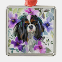 Ornamento navideño de Trico Cavalier| morado flora