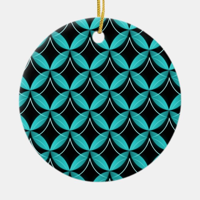 Ornamento navideño de Uptown Glam, turquesa (Frente)