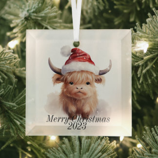 Ornamento navideño de vaca Highland