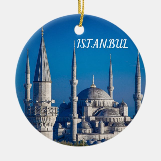 Ornamento navideño de vacaciones de Estambul (Frente)