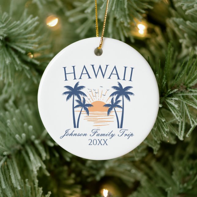 Ornamento navideño de vacaciones en familia Hawai (Árbol)