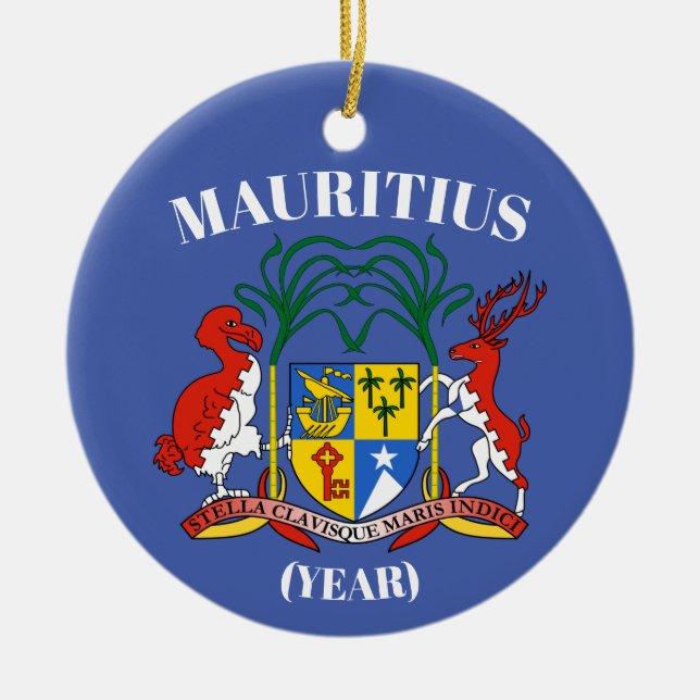 Ornamento navideño de viaje de Mauricio (Frente)