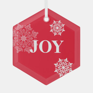 Ornamento navideño de vidrio-JOY