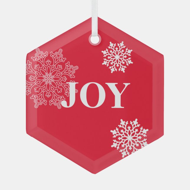 Ornamento navideño de vidrio-JOY (Anverso)