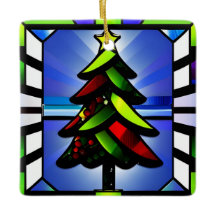 Ornamento navideño de vidrio manchado