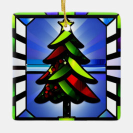 Ornamento navideño de vidrio manchado