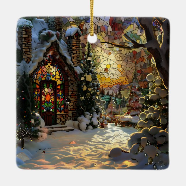 Ornamento navideño de vidrio templado (Reverso)