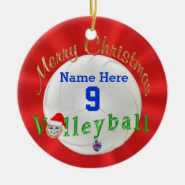 Ornamento navideño de voleibol personalizado