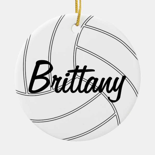 Ornamento navideño de voleibol personalizado (Frente)