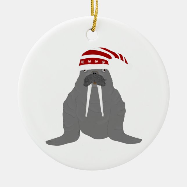 Ornamento navideño de Walrus (Frente)