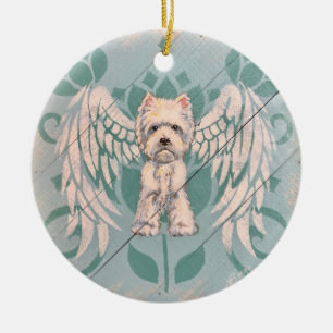 Ornamento navideño de Westie Angel