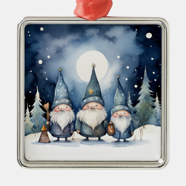 Ornamento navideño de Winter Gnomes (Frente)