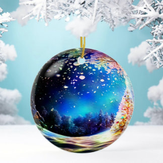 Ornamento navideño de Woodland personalizable