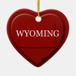 Ornamento navideño de Wyoming Heart Map