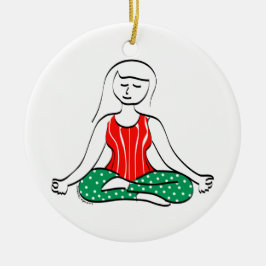Ornamento navideño de yoga