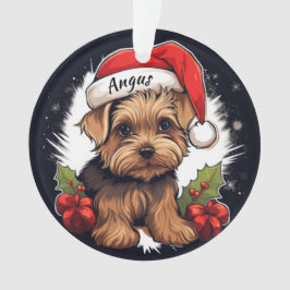 Ornamento navideño de Yorkshire Terrier Personaliz