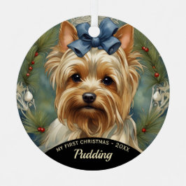 Ornamento navideño de Yorkshire Terrier Puppy