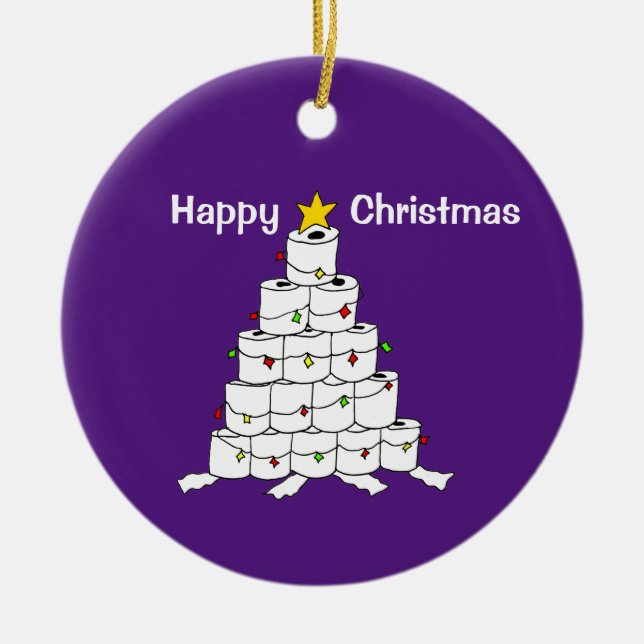 Ornamento navideño del árbol de navidad del rollo  (Frente)