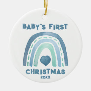 Ornamento navideño del arcoiris azul Boho